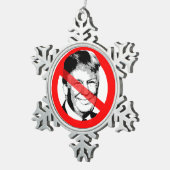 Anti Donald Trump stak zijn gezicht over Tin Sneeuwvlok Ornament (Rechts)