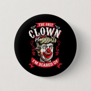 Anti Donald Trump T Shirt Grappige Clown Weerstaan Ronde Button 5,7 Cm