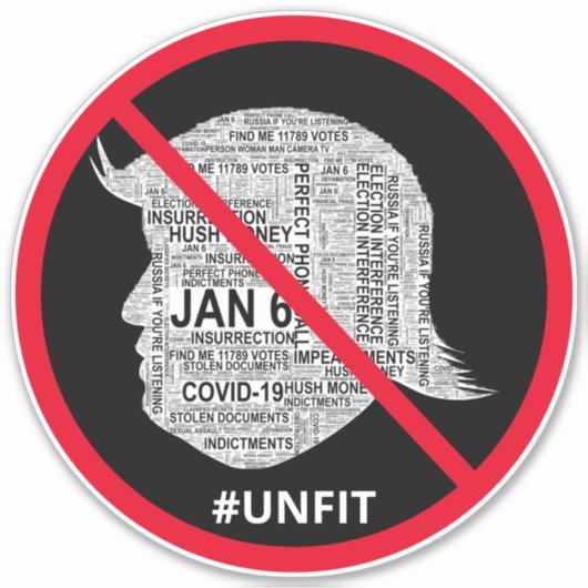 Anti-Donald-Trump Word Cloud Car Sticker (Voorkant)