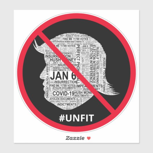 Anti-Donald-Trump Word Cloud Car Sticker (Vel)