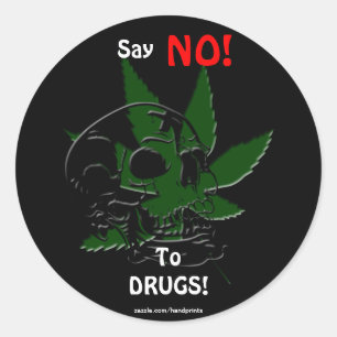 Anti-drug schedel en Pot Plant Campaign Stickers