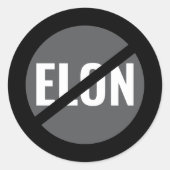 Anti-Elon Musk Ronde Sticker (Voorkant)
