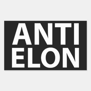 ANTI ELON RECHTHOEKIGE STICKER