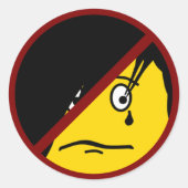 Anti EMO emoticon Sticker (Voorkant)