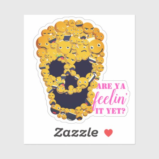 Anti emoji emoticon schedel sticker (Vel)