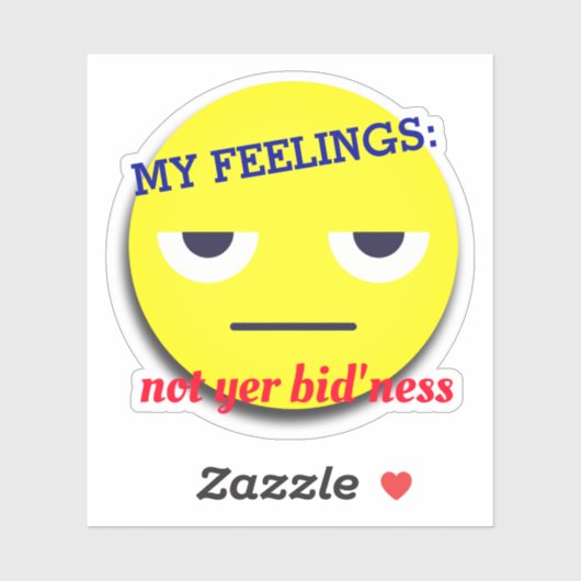 Anti-emoji gevoelens denken aan je eigen zakelijke sticker (Vel)