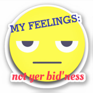Anti-emoji gevoelens denken aan je eigen zakelijke sticker