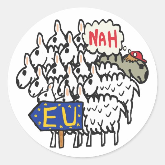Anti-EU Brexit Ronde Sticker (Voorkant)