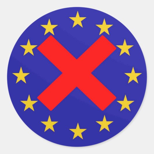 Anti-Europese Unie Ronde Sticker (Voorkant)