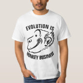 ANTI-EVOLUTION Christelijke T-shirts, MONKEY BUSIN T-shirt (Voorkant)