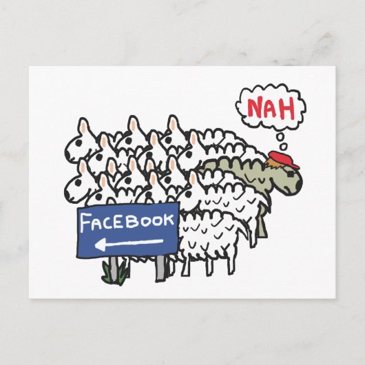 Anti-Facebook Briefkaart (Voorkant)