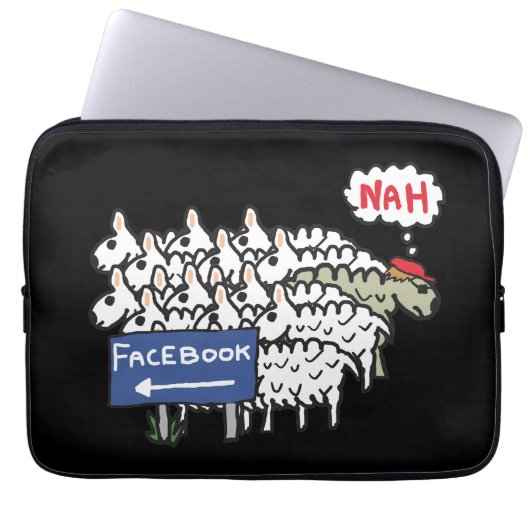 Anti-Facebook Laptop Sleeve (Voorkant)