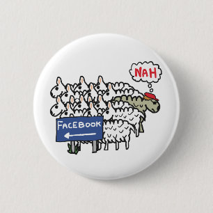 Anti-Facebook Ronde Button 5,7 Cm