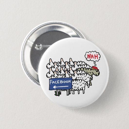 Anti-Facebook Ronde Button 5,7 Cm (Voorkant /achterkant)