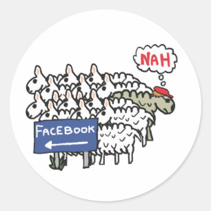 Anti-Facebook Ronde Sticker
