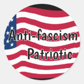 Anti-fascism is Patriotic Ronde Sticker (Voorkant)