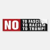 Anti-fascisme anti-racisme antitrump bumpersticker (Voorkant)