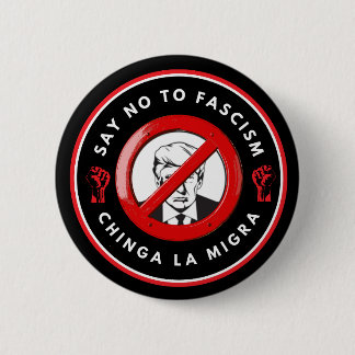 Anti-fascisme denim jas ronde button 5,7 cm