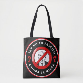 Anti-fascisme denim jas tote bag