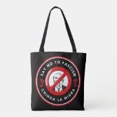Anti-fascisme denim jas tote bag (Achterkant)