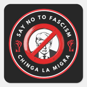 Anti-fascisme denim jas vierkante sticker