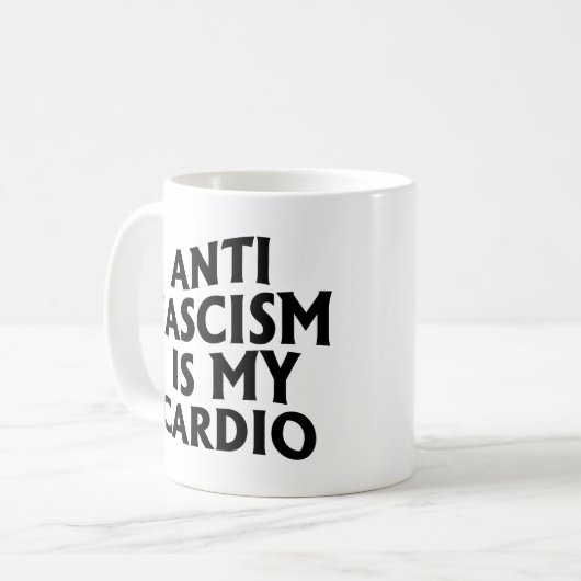 Anti Fascisme is mijn Cardio Koffiemok (Voorkant links)