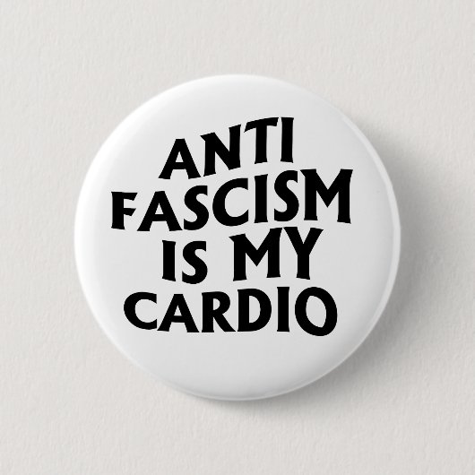 Anti Fascisme is mijn Cardio Ronde Button 5,7 Cm (Voorkant)