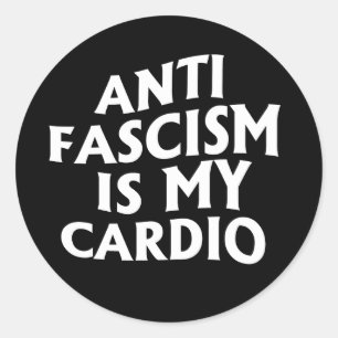 Anti Fascisme is mijn Cardio Ronde Sticker