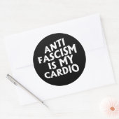 Anti Fascisme is mijn Cardio Ronde Sticker (Envelop)