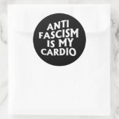 Anti Fascisme is mijn Cardio Ronde Sticker (Tas)