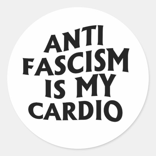 Anti Fascisme is mijn Cardio Ronde Sticker (Voorkant)