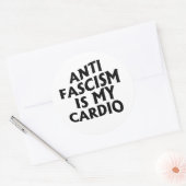 Anti Fascisme is mijn Cardio Ronde Sticker (Envelop)