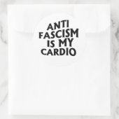 Anti Fascisme is mijn Cardio Ronde Sticker (Tas)
