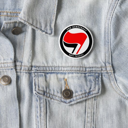 Anti-fascisme pro-democratie ronde button 5,7 cm (In situ)