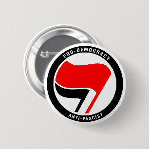 Anti-fascisme pro-democratie ronde button 5,7 cm