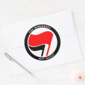 Anti-fascisme pro-democratie ronde sticker (Envelop)