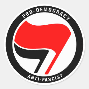 Anti-fascisme pro-democratie ronde sticker