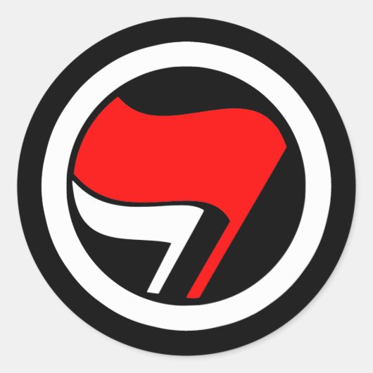 Anti-Fascisme Vlag Omgekeerd Ronde Sticker (Voorkant)