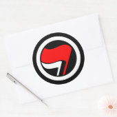 Anti-Fascisme Vlag Omgekeerd Ronde Sticker (Envelop)