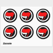 Anti-Fascisme Vlag Omgekeerd Ronde Sticker (Vel)