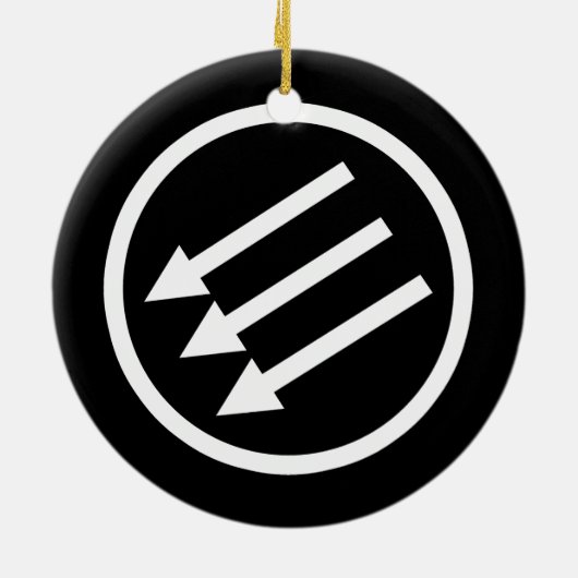 Anti-fascisme Witte Pijlen Keramisch Ornament (Achterkant)