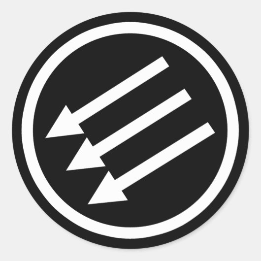 Anti-fascisme Witte Pijlen Ronde Sticker (Voorkant)