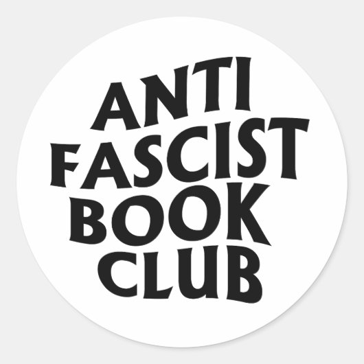 Anti Fascistische Boekenclub Ronde Sticker (Voorkant)
