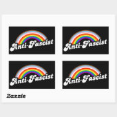 Anti-fascistische regenboog rechthoekige sticker (Vel)
