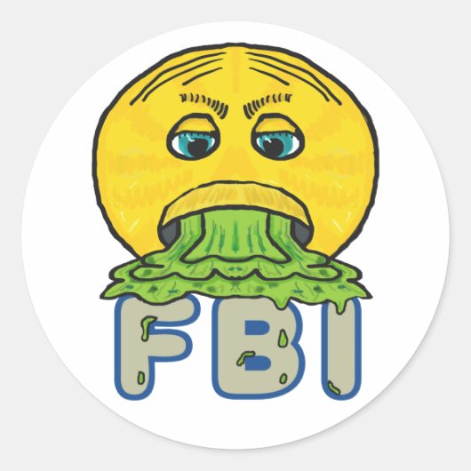 Anti-FBI Ronde Sticker (Voorkant)