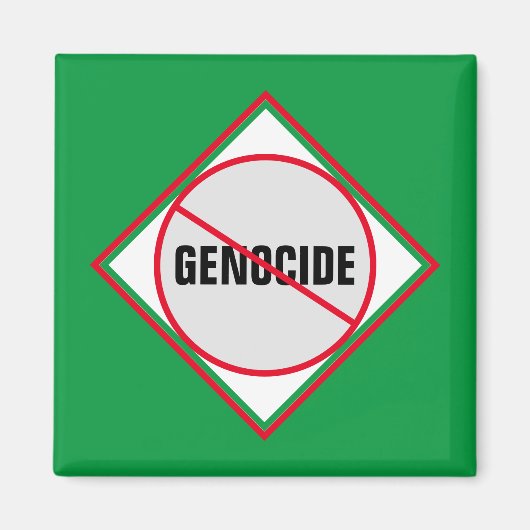 Anti-genocide Rood Groen Magneet (Voorkant)