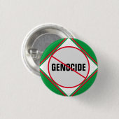 Anti-genocide Rood Groen Ronde Button 3,2 Cm (Voorkant /achterkant)