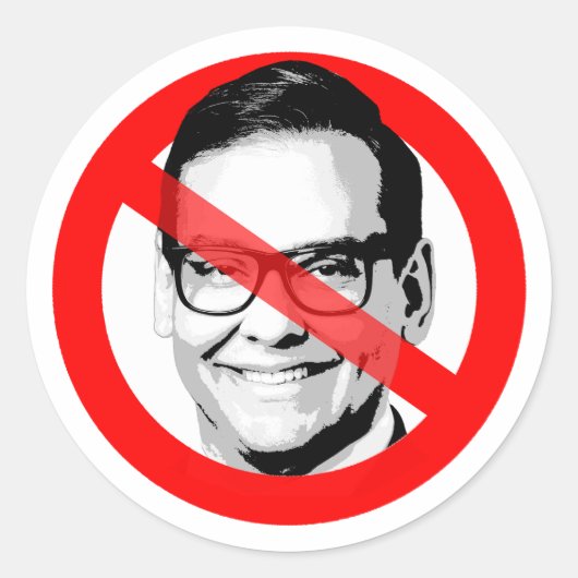 Anti George Santos heeft zijn gezicht gekruist Ronde Sticker (Voorkant)