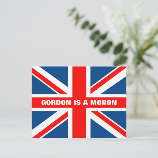 Anti Gordon Brown Briefkaart (Staand voorkant)