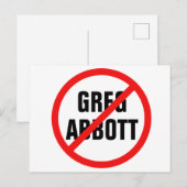 Anti-Greg Abbott Texas Democraat Briefkaart (Voorkant / Achterkant)